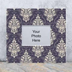 Vintage Texture, Floral Retro Background, Patterns, White Wall Photo Frame 5  x 7 