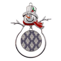 Vintage Texture, Floral Retro Background, Patterns, Metal Snowman Ornament