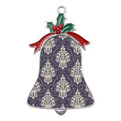 Vintage Texture, Floral Retro Background, Patterns, Metal Holly Leaf Bell Ornament