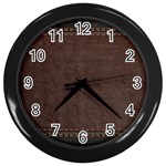 Black Leather Texture Leather Textures, Brown Leather Line Wall Clock (Black) Front