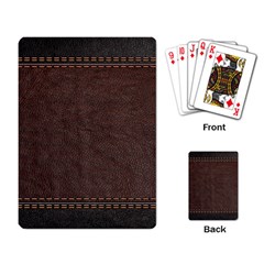 Black Leather Texture Leather Textures, Brown Leather Line Playing Cards Single Design (rectangle) by nateshop