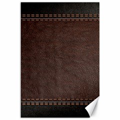 Black Leather Texture Leather Textures, Brown Leather Line Canvas 12  X 18  by nateshop