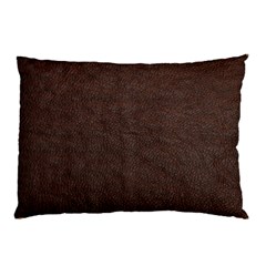 Black Leather Texture Leather Textures, Brown Leather Line Pillow Case by nateshop