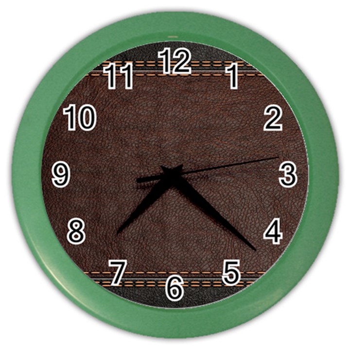 Black Leather Texture Leather Textures, Brown Leather Line Color Wall Clock