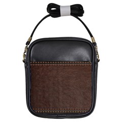 Black Leather Texture Leather Textures, Brown Leather Line Girls Sling Bag by nateshop