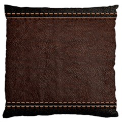 Black Leather Texture Leather Textures, Brown Leather Line Large Cushion Case (two Sides) by nateshop