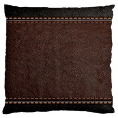 Black Leather Texture Leather Textures, Brown Leather Line Large Premium Plush Fleece Cushion Case (one Side) by nateshop