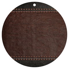 Black Leather Texture Leather Textures, Brown Leather Line Uv Print Acrylic Ornament Round by nateshop