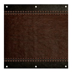 Black Leather Texture Leather Textures, Brown Leather Line Banner And Sign 4  X 4  by nateshop