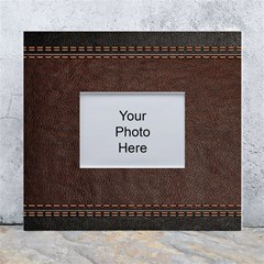 Black Leather Texture Leather Textures, Brown Leather Line White Wall Photo Frame 5  X 7  by nateshop