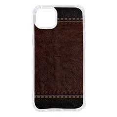 Black Leather Texture Leather Textures, Brown Leather Line Iphone 14 Plus Tpu Uv Print Case by nateshop