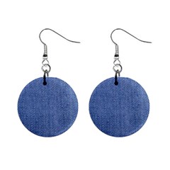 Blue Denim Texture Macro, Blue Denim Background, Jeans Background, Jeans Textures, Fabric Background Mini Button Earrings by nateshop