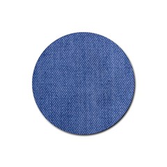 Blue Denim Texture Macro, Blue Denim Background, Jeans Background, Jeans Textures, Fabric Background Rubber Coaster (round) by nateshop