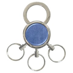 Blue Denim Texture Macro, Blue Denim Background, Jeans Background, Jeans Textures, Fabric Background 3-ring Key Chain by nateshop