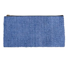 Blue Denim Texture Macro, Blue Denim Background, Jeans Background, Jeans Textures, Fabric Background Pencil Case by nateshop