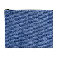 Blue Denim Texture Macro, Blue Denim Background, Jeans Background, Jeans Textures, Fabric Background Cosmetic Bag (xl) by nateshop