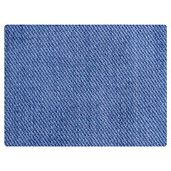 Blue Denim Texture Macro, Blue Denim Background, Jeans Background, Jeans Textures, Fabric Background Two Sides Premium Plush Fleece Blanket (extra Small) by nateshop