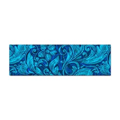 Blue Floral Pattern Texture, Floral Ornaments Texture Sticker (bumper) by nateshop