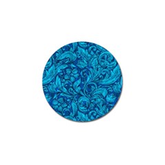 Blue Floral Pattern Texture, Floral Ornaments Texture Golf Ball Marker by nateshop