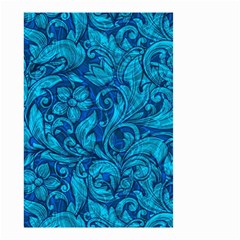 Blue Floral Pattern Texture, Floral Ornaments Texture Small Garden Flag (two Sides) by nateshop