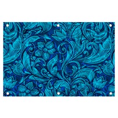 Blue Floral Pattern Texture, Floral Ornaments Texture Banner And Sign 6  X 4  by nateshop