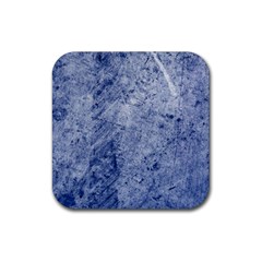 Blue Grunge Texture, Wall Texture, Blue Retro Background Rubber Coaster (square) by nateshop