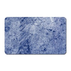 Blue Grunge Texture, Wall Texture, Blue Retro Background Magnet (rectangular) by nateshop