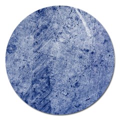 Blue Grunge Texture, Wall Texture, Blue Retro Background Magnet 5  (round) by nateshop