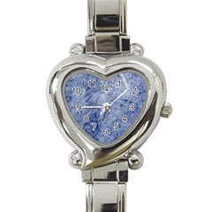 Blue Grunge Texture, Wall Texture, Blue Retro Background Heart Italian Charm Watch by nateshop