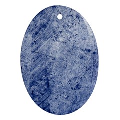 Blue Grunge Texture, Wall Texture, Blue Retro Background Oval Ornament (two Sides) by nateshop