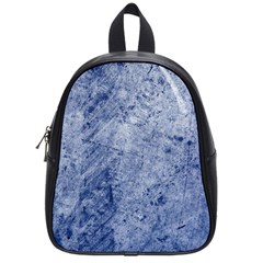 Blue Grunge Texture, Wall Texture, Blue Retro Background School Bag (small) by nateshop