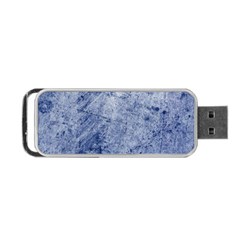 Blue Grunge Texture, Wall Texture, Blue Retro Background Portable Usb Flash (two Sides) by nateshop