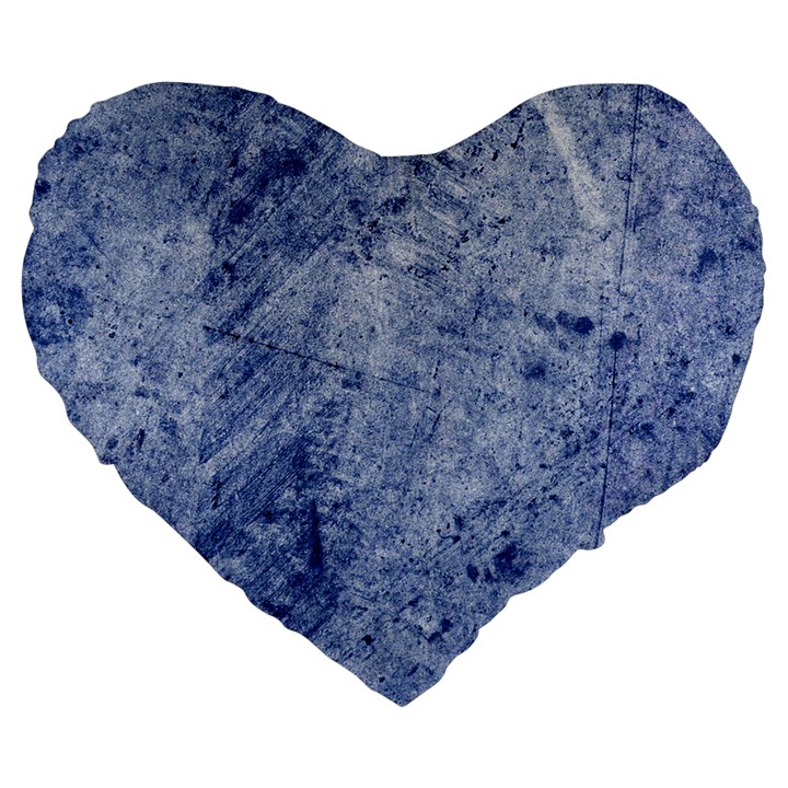 Blue Grunge Texture, Wall Texture, Blue Retro Background Large 19  Premium Heart Shape Cushions