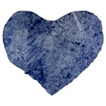 Blue Grunge Texture, Wall Texture, Blue Retro Background Large 19  Premium Heart Shape Cushions Back