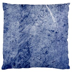 Blue Grunge Texture, Wall Texture, Blue Retro Background Large Premium Plush Fleece Cushion Case (two Sides) by nateshop