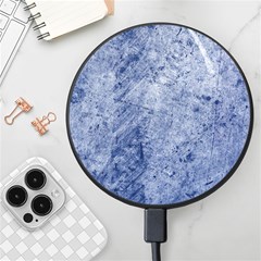 Blue Grunge Texture, Wall Texture, Blue Retro Background Wireless Fast Charger(black) by nateshop