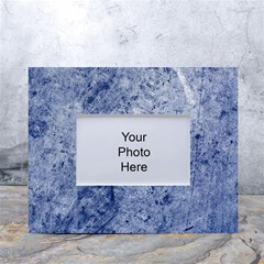 Blue Grunge Texture, Wall Texture, Blue Retro Background White Tabletop Photo Frame 4 x6  by nateshop