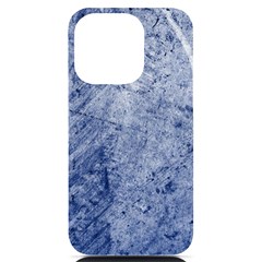 Blue Grunge Texture, Wall Texture, Blue Retro Background Iphone 14 Pro Black Uv Print Case by nateshop