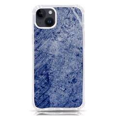 Blue Grunge Texture, Wall Texture, Blue Retro Background Iphone 14 Plus Tpu Uv Print Case by nateshop