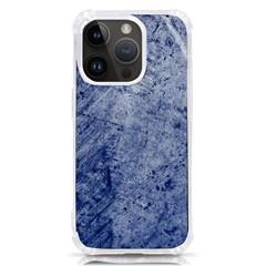 Blue Grunge Texture, Wall Texture, Blue Retro Background Iphone 14 Pro Tpu Uv Print Case by nateshop