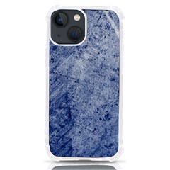 Blue Grunge Texture, Wall Texture, Blue Retro Background Iphone 13 Mini Tpu Uv Print Case by nateshop