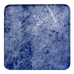 Blue Grunge Texture, Wall Texture, Blue Retro Background Square Glass Fridge Magnet (4 Pack) by nateshop