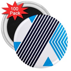 Blue Lines Background, Retro Backgrounds, Blue 3  Magnets (100 Pack) by nateshop