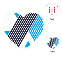 Blue Lines Background, Retro Backgrounds, Blue Playing Cards Single Design (heart) by nateshop