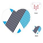 Blue Lines Background, Retro Backgrounds, Blue Playing Cards Single Design (Heart) Front