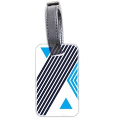 Blue Lines Background, Retro Backgrounds, Blue Luggage Tag (two Sides) by nateshop