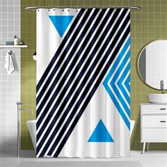 Blue Lines Background, Retro Backgrounds, Blue Shower Curtain 48  X 72  (small)  by nateshop