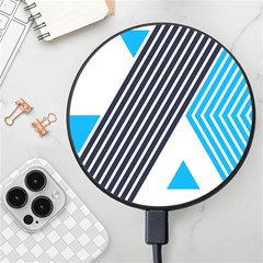 Blue Lines Background, Retro Backgrounds, Blue Wireless Fast Charger(black) by nateshop