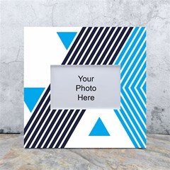 Blue Lines Background, Retro Backgrounds, Blue White Box Photo Frame 4  X 6  by nateshop