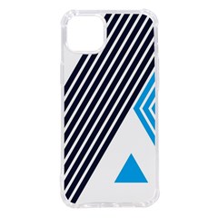 Blue Lines Background, Retro Backgrounds, Blue Iphone 14 Plus Tpu Uv Print Case by nateshop